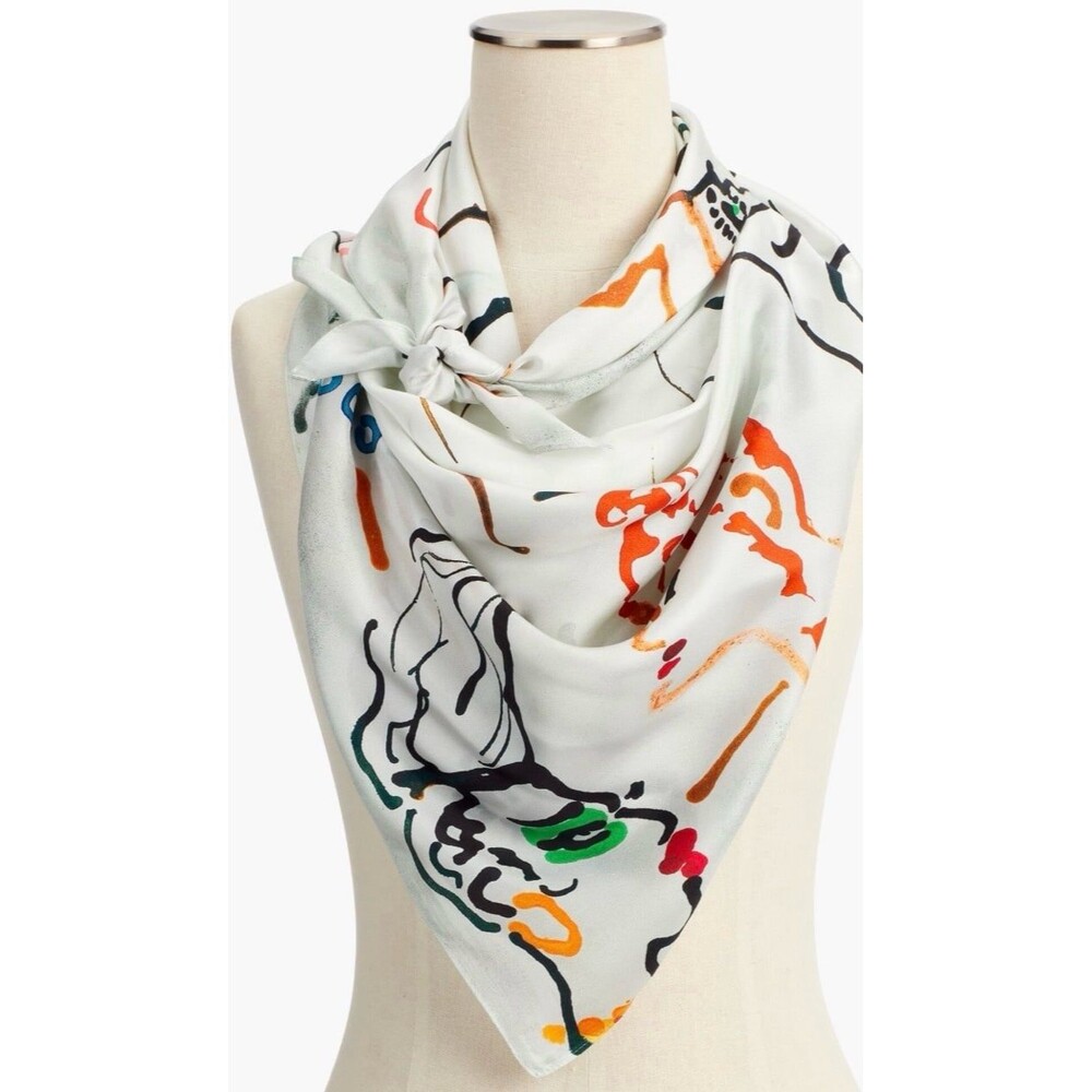 Talbots Silk Scarf Artist Gladys Perint Palmer Breast Cancer Scarf